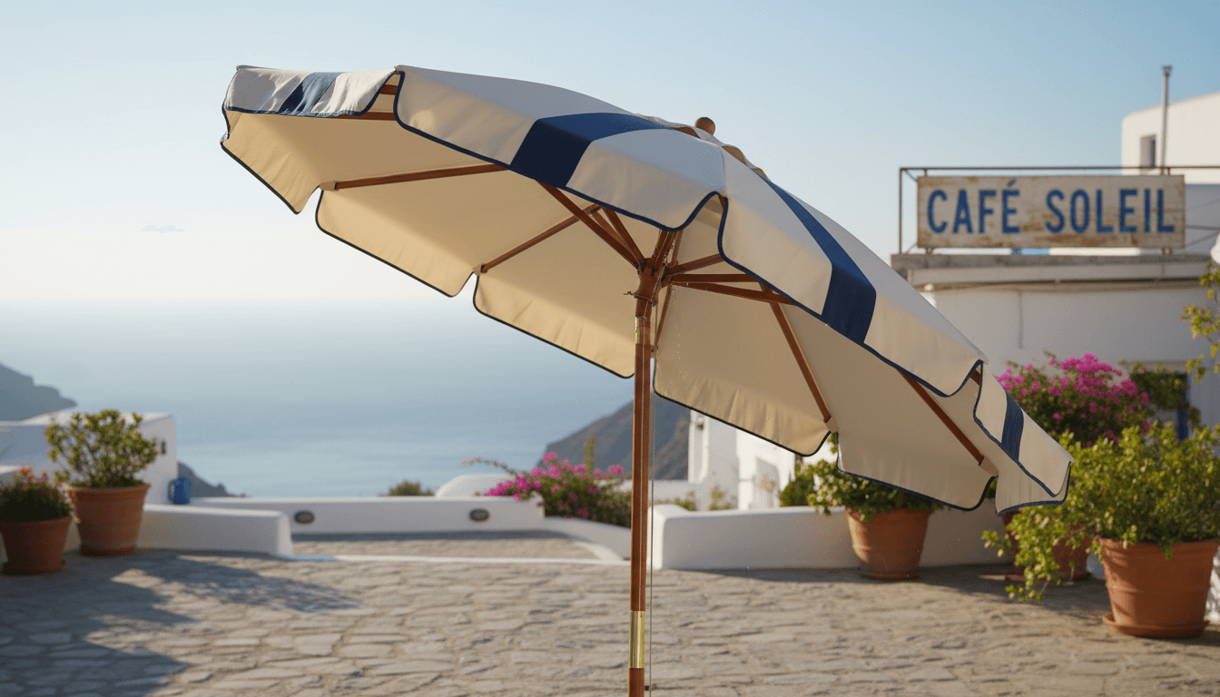 Restored umbrella opening smoothly outdoors